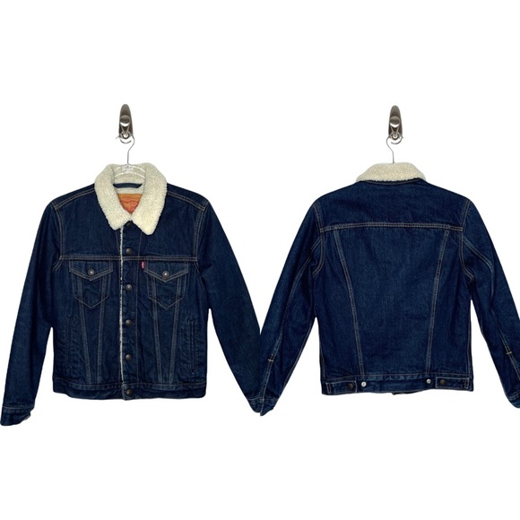 Levi’s | Sherpa Lined Trucker Jacket Men’s XS/Women’s S - Picture 8 of 11